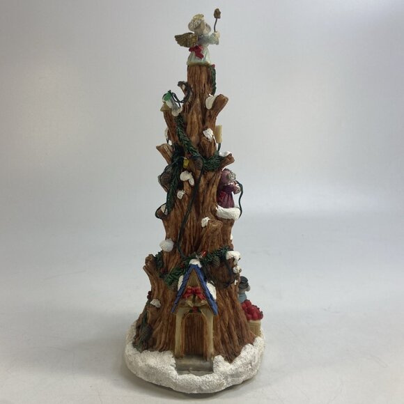 Vintage Christmas Decor Mouse Mice Tree Music Lighted Yule Tree 10" Working - Picture 3 of 5